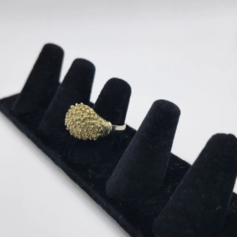 Vintage gold brutalist dome statement ring